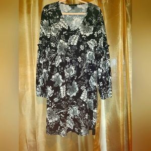 Casual work or play black and white dress